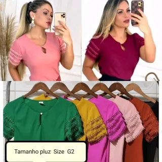 Moda feminina: Blusa social manga curta com botão - Rosa Claro