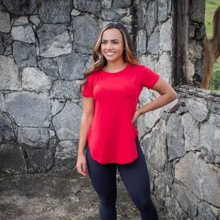 Blogueira Fitness T-shirt Blusa Feminina Mullet Sobre Legging Viscolycra - Verde Militar