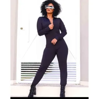 Moda feminina: Macacão manga longa Gringa Virginia - Preto