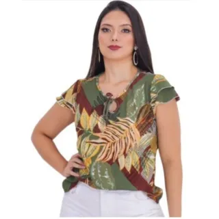 Promoção Blusa Ciganinha Feminina Manga Curta - GG