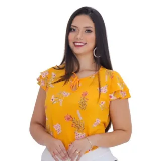 Promoção Blusa Ciganinha Feminina Manga Curta - GG