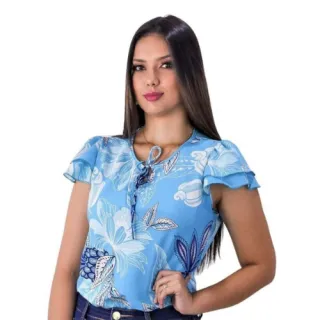 Promoção Blusa Ciganinha Feminina Manga Curta - GG