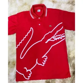 Promoção Camisa Gola V Estampada Unisex - Vermelho