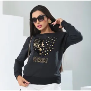 Blusa Flanelada Pelúciada Forrada P ao G - Moletom - 011