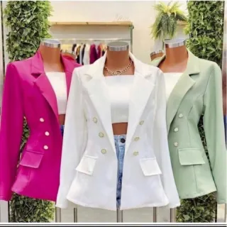 Acinturado Feminino Blazer Alfaiataria - Nude