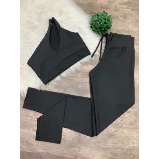 Calça Legging e Top de Um Ombro - Conjunto Fitness - Zebra