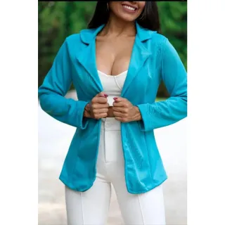 Neoprene Blazer Feminino Terninho Alongado - Lilás