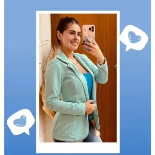 Neoprene Blazer Feminino Terninho Alongado - Lilás