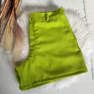 Cintura alta feminino crepe alfaiataria curto social - Azul Caneta