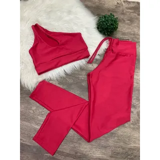 Calça Legging e Top de Um Ombro - Conjunto Fitness - Zebra