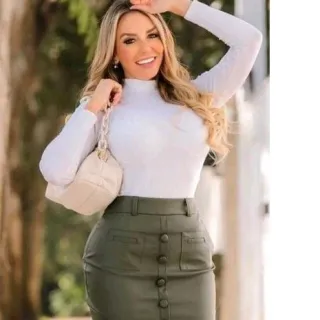 Segunda Pele Feminina Blusa Manga Longa Gola Alta Cacharel Suplex - Branco