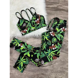 Top 4 Alças + Calça Legging Fitness - Conjunto - 5