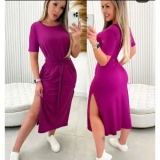 Tamanho Único Vestido Blogueira Feminino em Tecido Viscolycra - Azul