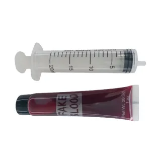 Fantasia Halloween Vampire Fake Skin Seringa Tinta Vermelha - Kit (R84816 / R84815)