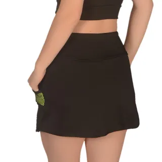 Saia tela cintura alta academia, bolso caminhada curta - Rosa