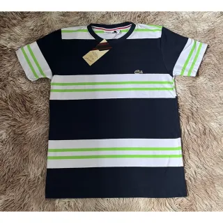 Peruana Basica Listrada Camiseta LC - Preto-Amarelo-Branco