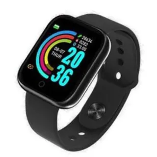 Relógio inteligente redondo atualizado - Smartwatch - D20 Azul