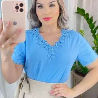 Moda Evangélica: Blusas Sociais com renda, pérolas e pedraria - Modelo 2