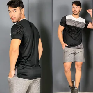 Roupa Masculina Dry Fit Kit 3 Camisas - Academia, Esportes e Casual - Preto/Vinho/Verde