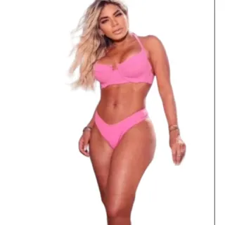 Moda Verão Biquini Feminino Cancun Com Bojo Tecido Canelado - Amarelo