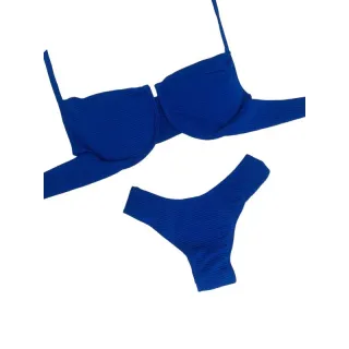 Moda Verão Biquini Feminino Cancun Com Bojo Tecido Canelado - Amarelo