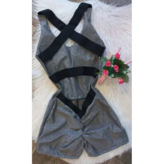 Macaquinho academia com bojo empina bumbum fitness - Vermelho/Verde Neon