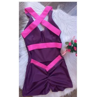 Macaquinho academia com bojo empina bumbum fitness - Vermelho/Verde Neon