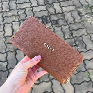 Grande carteira feminina com zíper - Raryel - xadrez preto