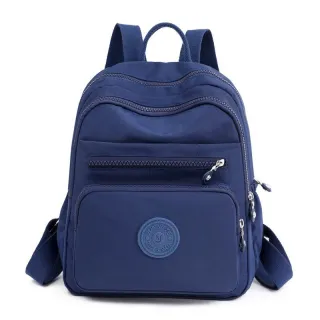 Média Viagem Simples Sólida Cor Leve Feminina Escolar Pano Nylon Moda Casual Mochila - ROSA5107