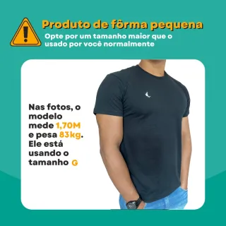 Camisetas Masculina Premium Básica Kit 3 Unidades Manga Curta - Preto, Preto, Preto