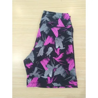 Shortinho P e M cós alto meia coxa - Roxo bolinha