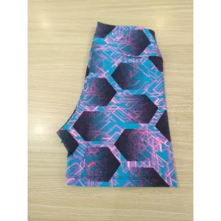 Shortinho P e M cós alto meia coxa - Roxo bolinha