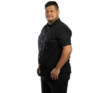 Leve e Fresca Camisa Masculina Plus Size de Mangas Curtas - Grafite