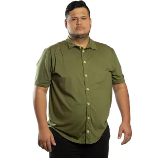 Leve e Fresca Camisa Masculina Plus Size de Mangas Curtas - Grafite