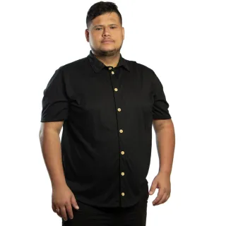 Leve e Fresca Camisa Masculina Plus Size de Mangas Curtas - Grafite