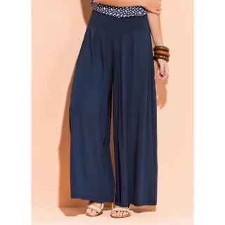 Tribo livre - Calça Pantalona Feminina Cintura Alta - Azul Marinho