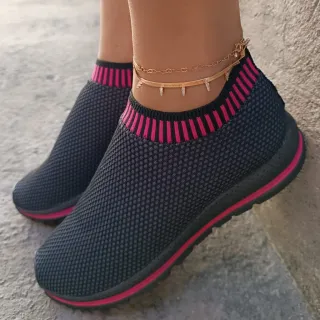 Atividades físicas feminino elástico slip on respirável - grafite/tiedye