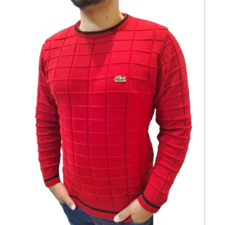 Casaco de frio masculino suéter - BRANCO QUADRICULADO