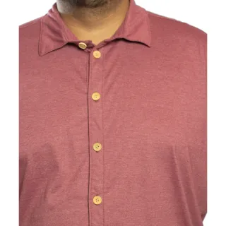 Camisa Confortável Masculina Plus Size Manga Curta Fresca - Vermelho