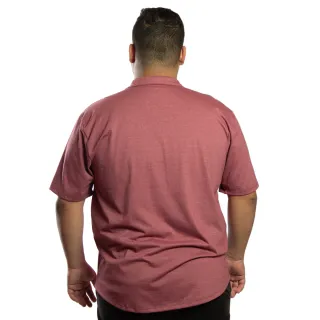 Camisa Confortável Masculina Plus Size Manga Curta Fresca - Vermelho