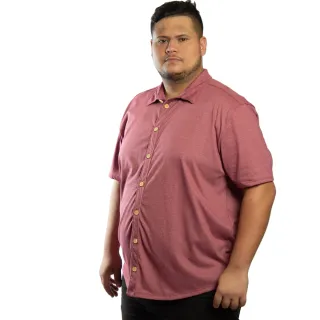 Camisa Confortável Masculina Plus Size Manga Curta Fresca - Vermelho