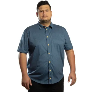 Camisa Confortável Masculina Plus Size Manga Curta Fresca - Vermelho