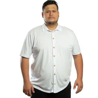 Camisa Confortável Masculina Plus Size Manga Curta Fresca - Vermelho