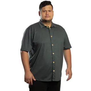 Camisa Confortável Masculina Plus Size Manga Curta Fresca - Vermelho