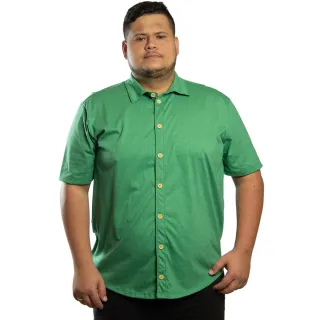 Camisa Confortável Masculina Plus Size Manga Curta Fresca - Vermelho