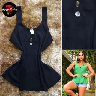 Blusa feminina de viscose estampada com alça grossa - Modelo Verão 2 - Rosa (Estampada)