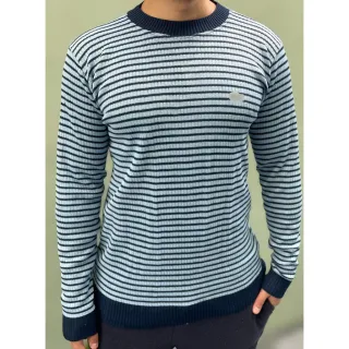 Moda Inverno: Blusa Suéter Masculino de Frio Confortável e Elegante - Azul Bebê