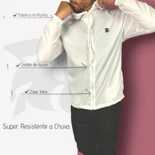Forro no Capuz Jaqueta Masculina Impermeável - JAQUETA Selecção Preta