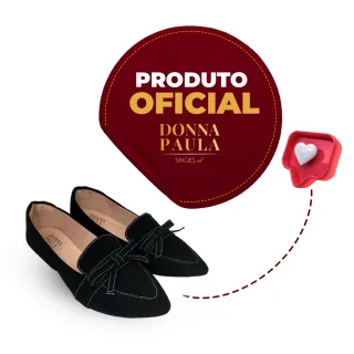 Sapato Mocassim Feminino Social Preta - Rasteirinha Sandália Casual - ABS PRETO