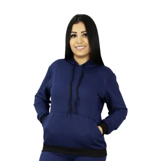 Blusa Feminina de Moletinho com Capuz em Cores e Modelos Variados - Vinho